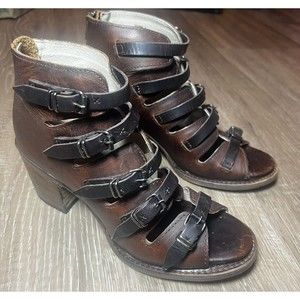 Freebird Quinn Cognac Brown Sandal Booties. Women’s Size 7